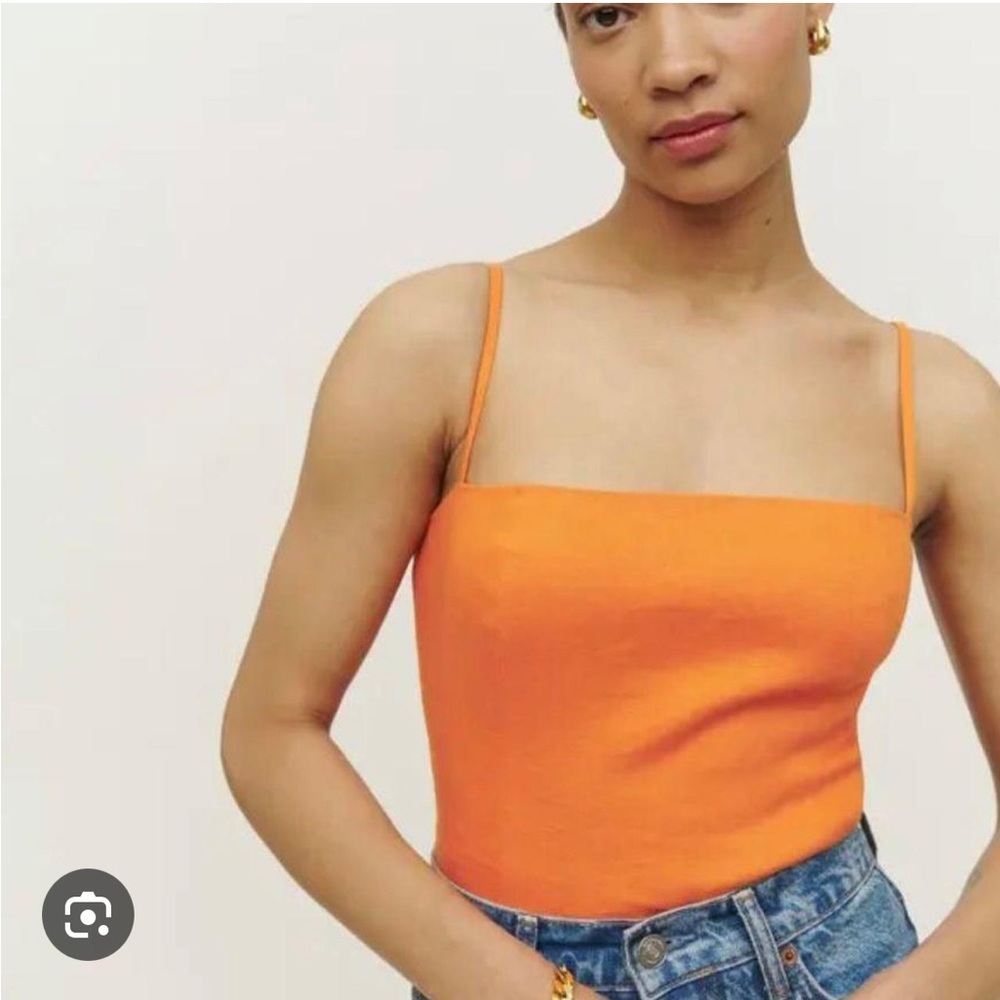 Orange Reformation Linen Top
